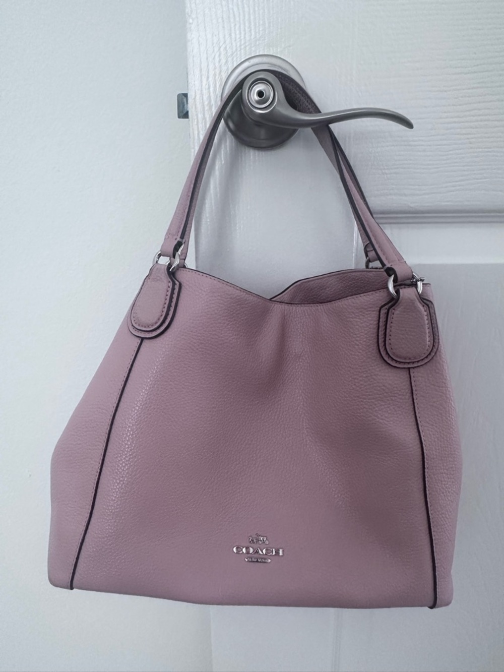 Coach Pink Leather Shoulder Bag with detachable strap